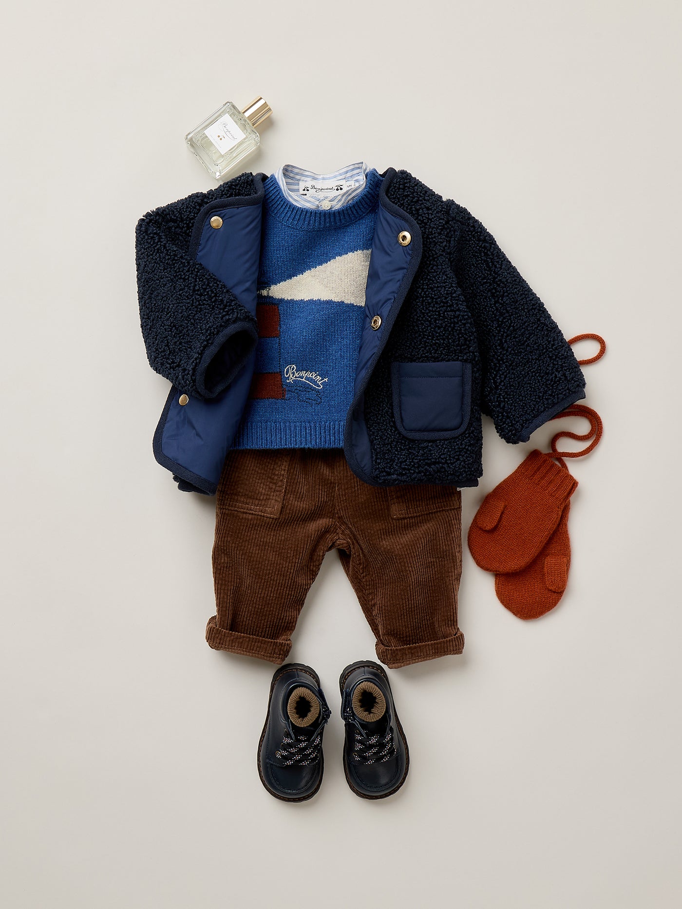 Look Bébé garçon Hiver 2026 - Veste réversible en polaire