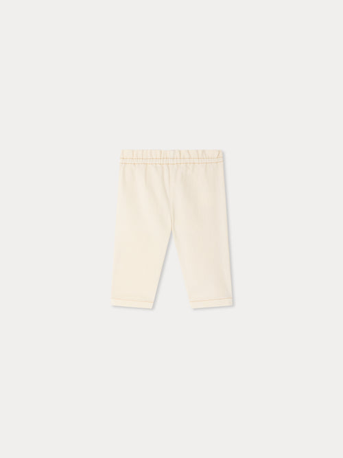 Luciole Baby-Jeanshose mit Kirschenstickerei aus Bio-Baumwolle