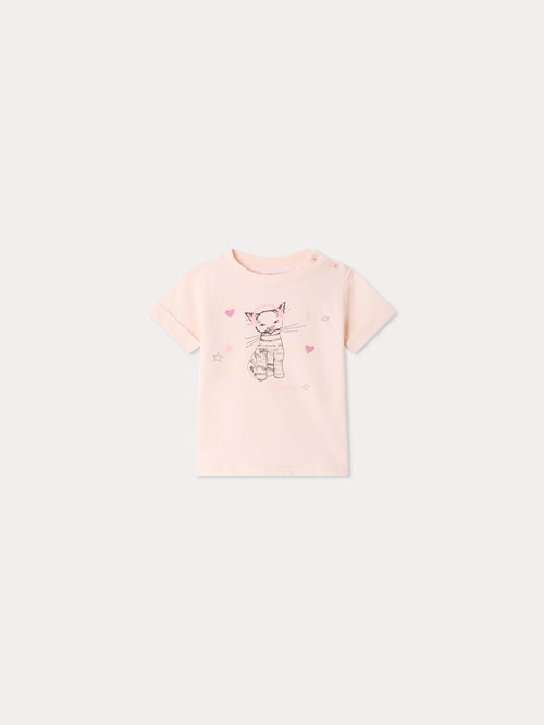 T-shirt bébé Aiman imprimé chat en coton biologique