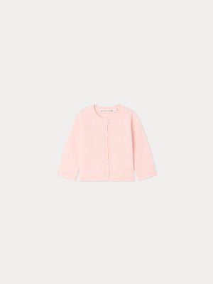 Baby-Rundhalskaschmirjacke in Rosa