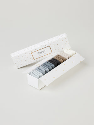 Coffret semainier de chaussettes en coton bleu