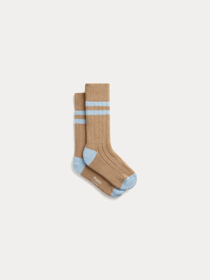 Chaussettes Moaz kaki à rayures en coton biologique