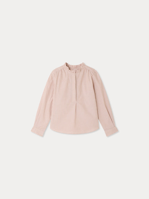 Blouse Murgundy à rayures en coton biologique