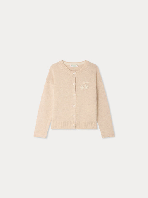 Judicael Cardigan mit handbestickter Kirsche aus Kaschmir