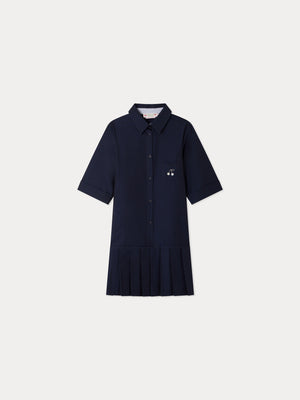 Robe chemise Maribelle plissée et brodée main