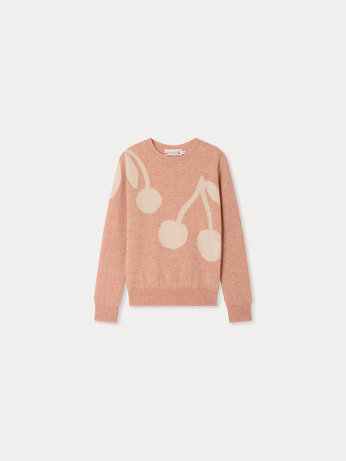 Pull Margaux à cerises en cachemire