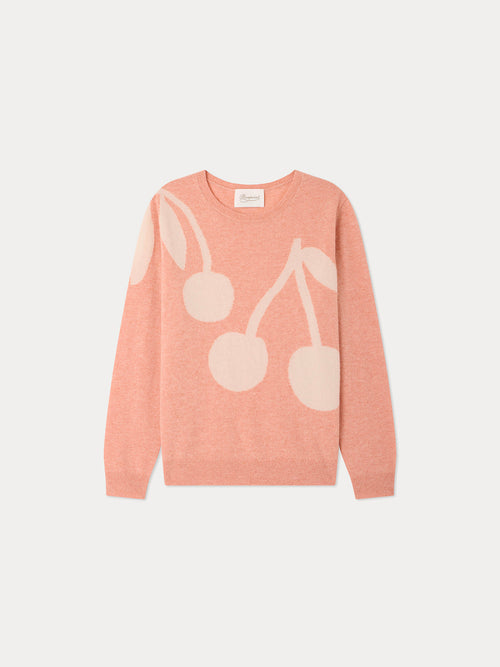 Margaux Grown-Up Pullover mit Kirschmotiv aus Kaschmir