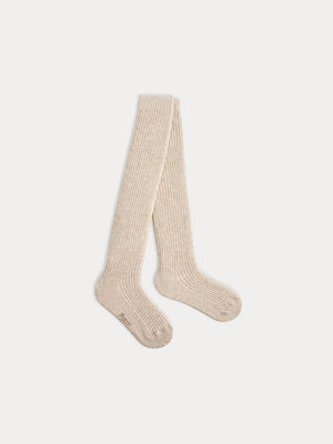Collant Thomina beige chiné a costine