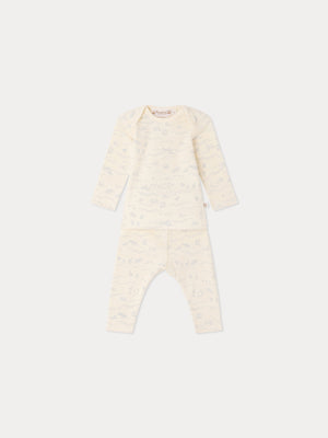 Ensemble Timi imprimé moutons en coton biologique