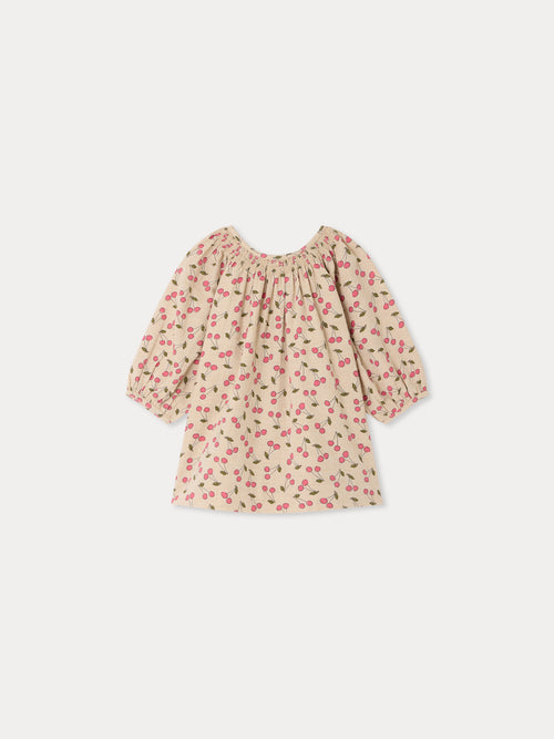 Muce Baby-Kleid gesmokt Kirschprint Bio-Baumwolle