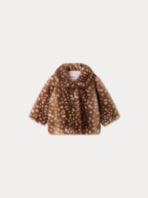 Manteau bébé Douceur à motif faon en fausse fourrure