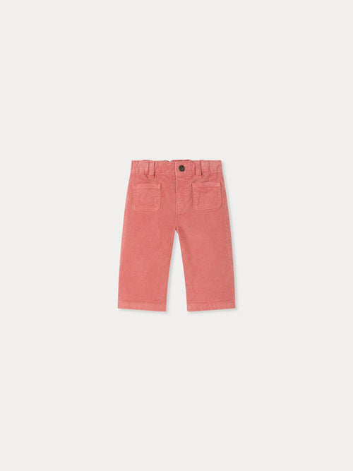Pantalon bébé Bellino rose en coton biologique