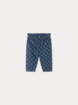 Luciole Babyhose mit Kirsch-Karomuster aus Bio-Baumwolle