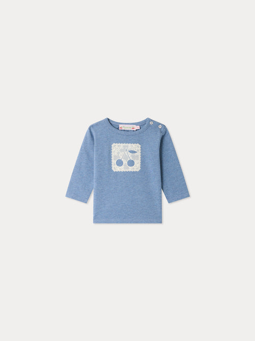 T-shirt bébé Tahsina imprimé napperon cerise en coton biologique