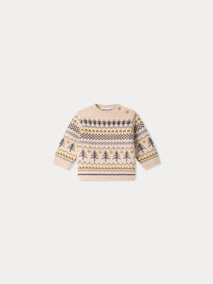 Pull bébé Dalmire en jacquard sapin