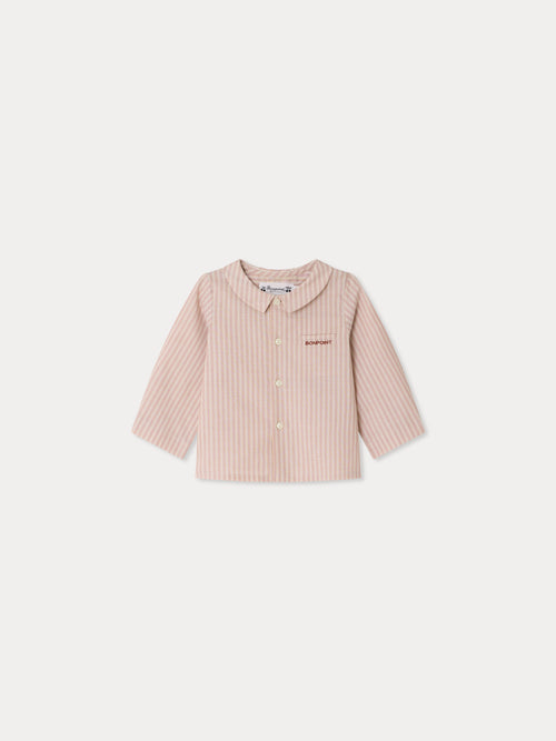 Chemise bébé Boubou à rayures en coton biologique