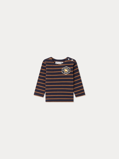 T-shirt bébé Tourbillon à rayures en coton biologique