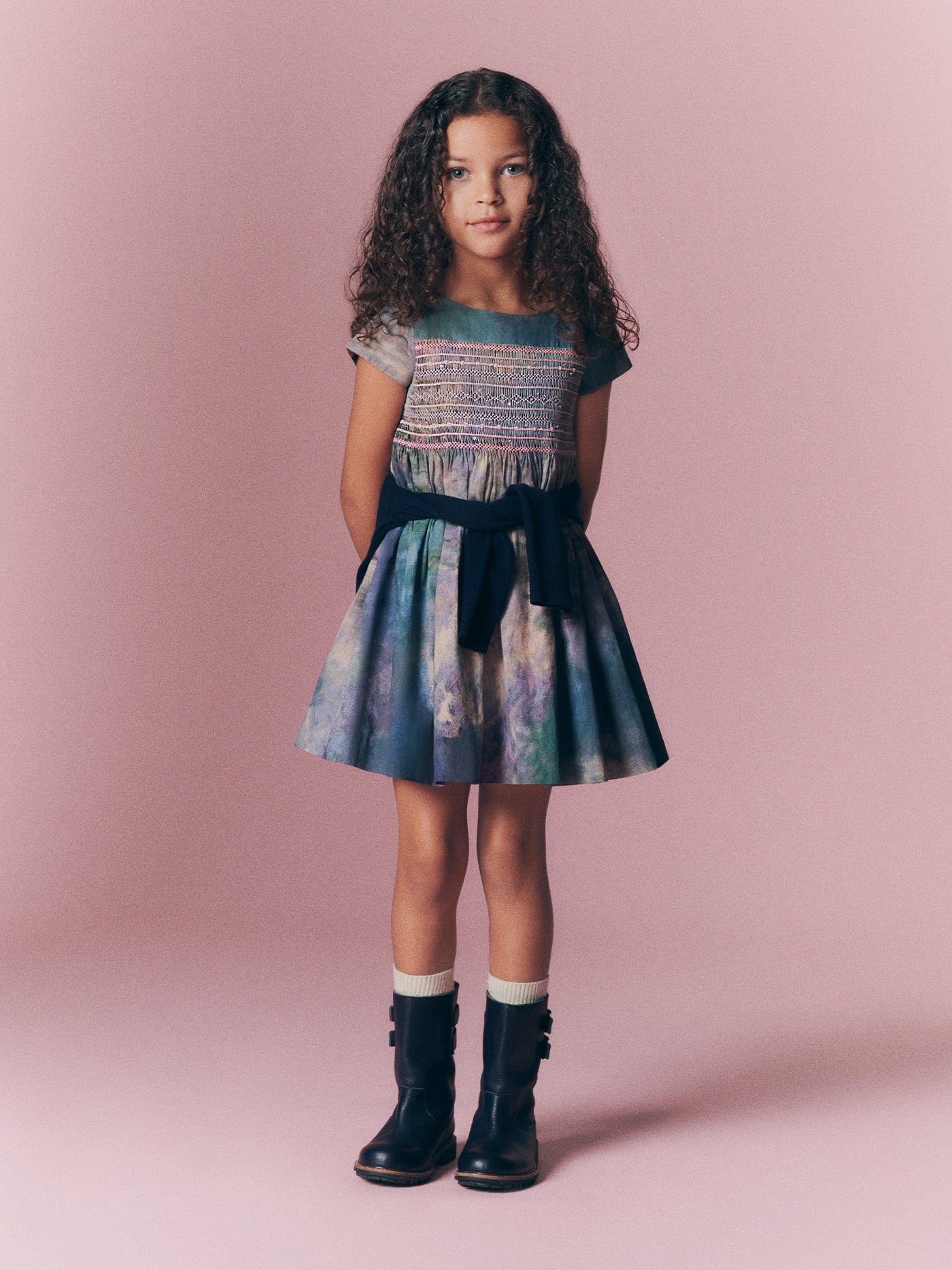 Look Bambina Bonpoint x MoMA - Abito Duchesse stampato