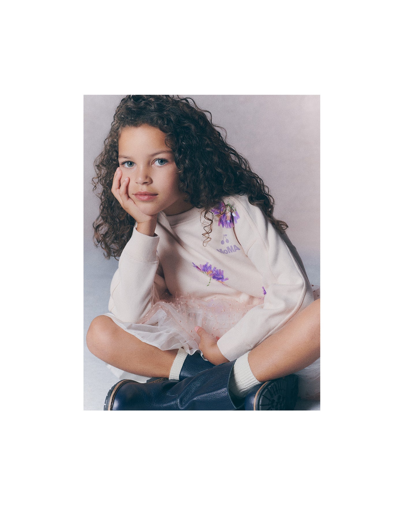 Look Fille Bonpoint x MoMA - Sweatshirt à fleurs