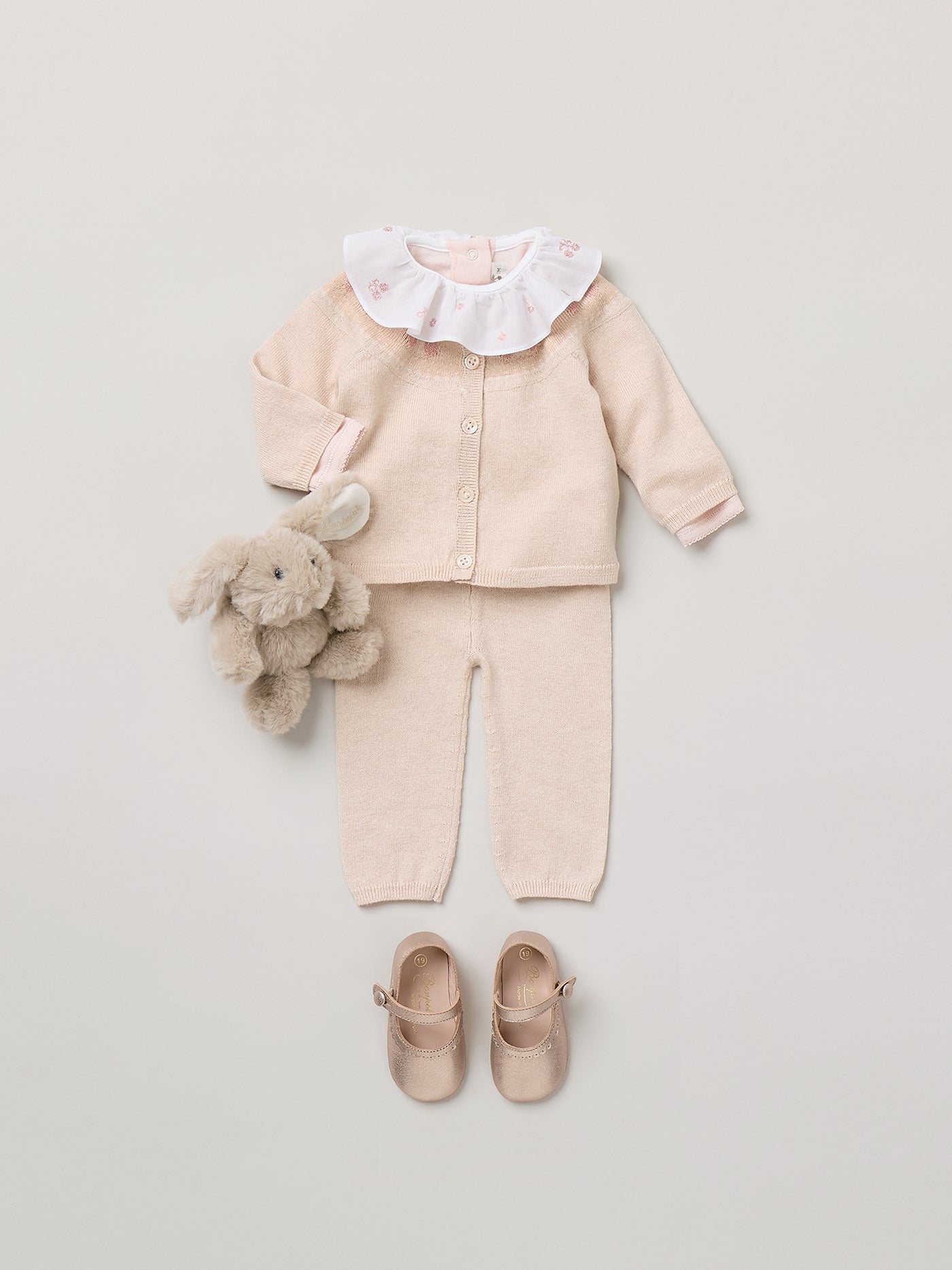 Set Jenny mit Rundhalskragen und Kirsch-Jacquard