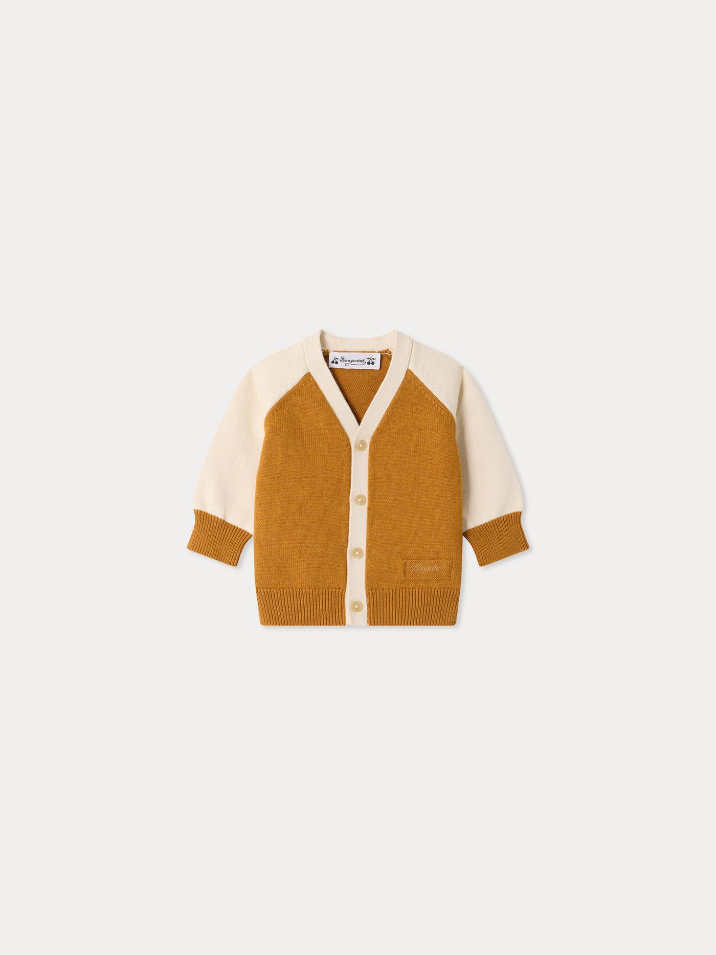 Cardigan bébé Marin col V en coton biologique et cachemire