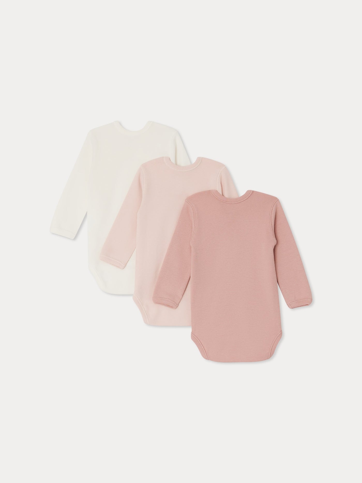 Set di 3 body incrociati in cotone biologico rosa