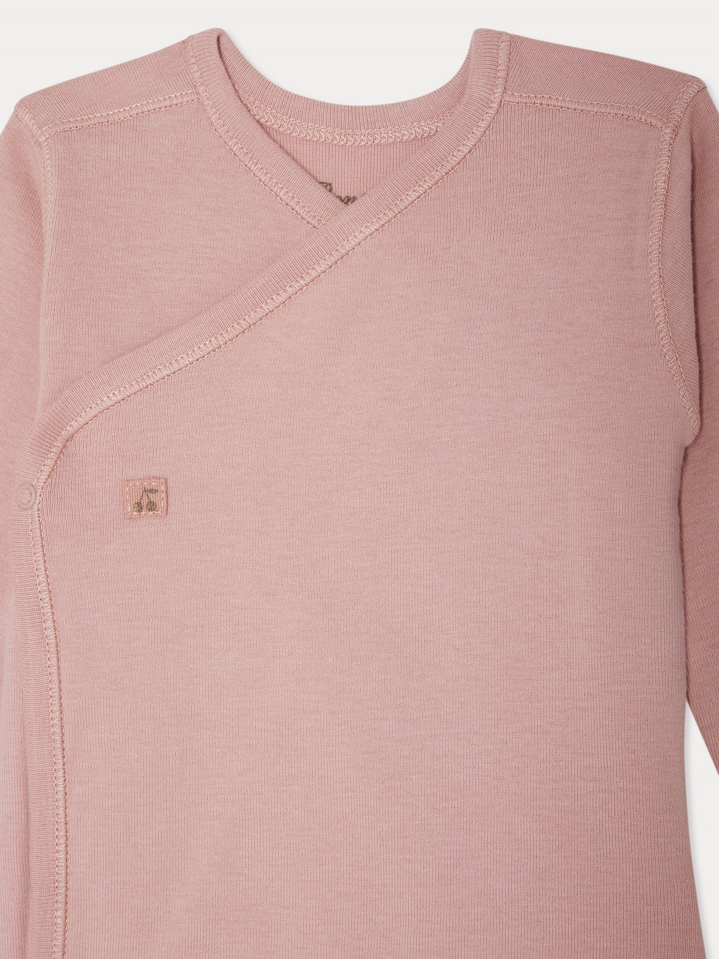 Set di 3 body incrociati in cotone biologico rosa