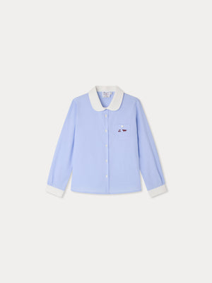 Bonpoint x Maison Kitsuné Bluse Marlene bestickt aus Bio-Baumwolle