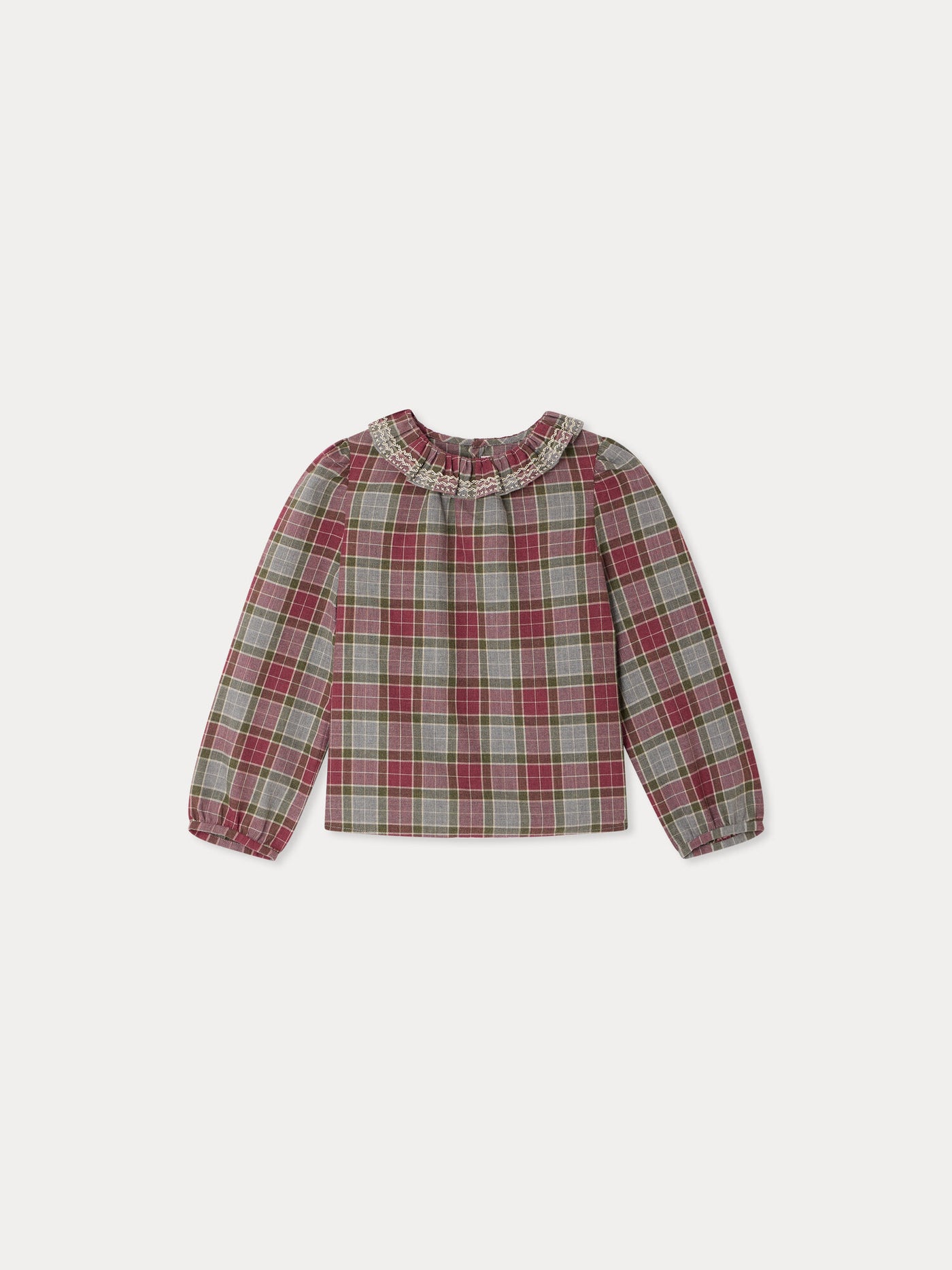 Blouse Timber à carreaux brodée main