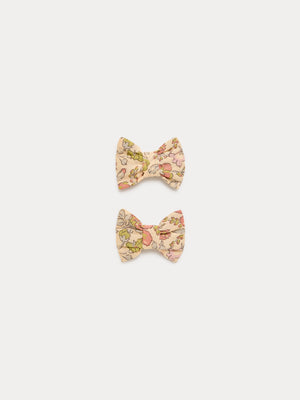 Barrettes Miniclic en tissu Liberty jaune en coton biologique