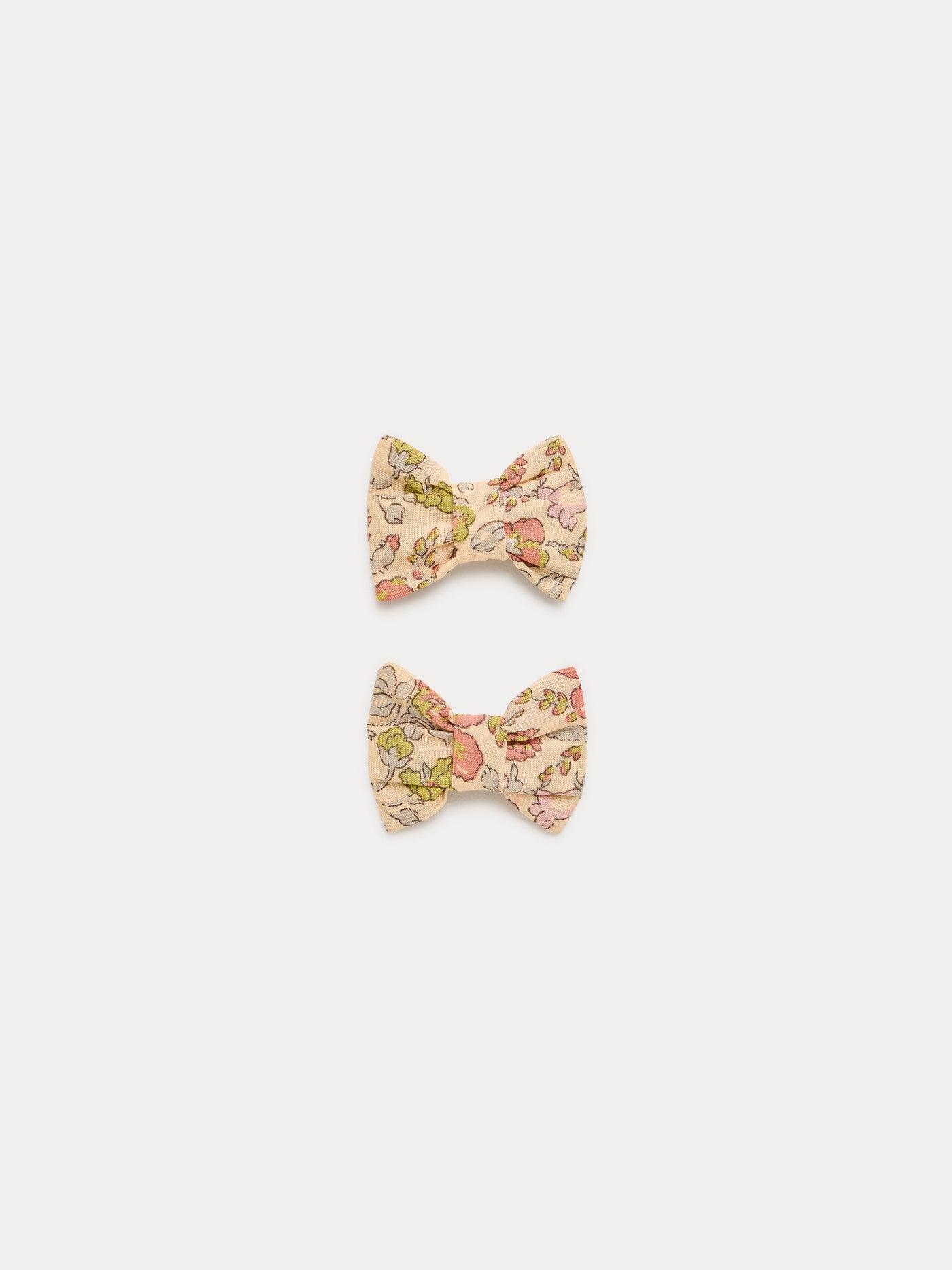Barrettes Miniclic en tissu Liberty jaune en coton biologique