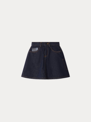 Bonpoint x Maison Kitsuné gonna denim Minnah in cotone biologico