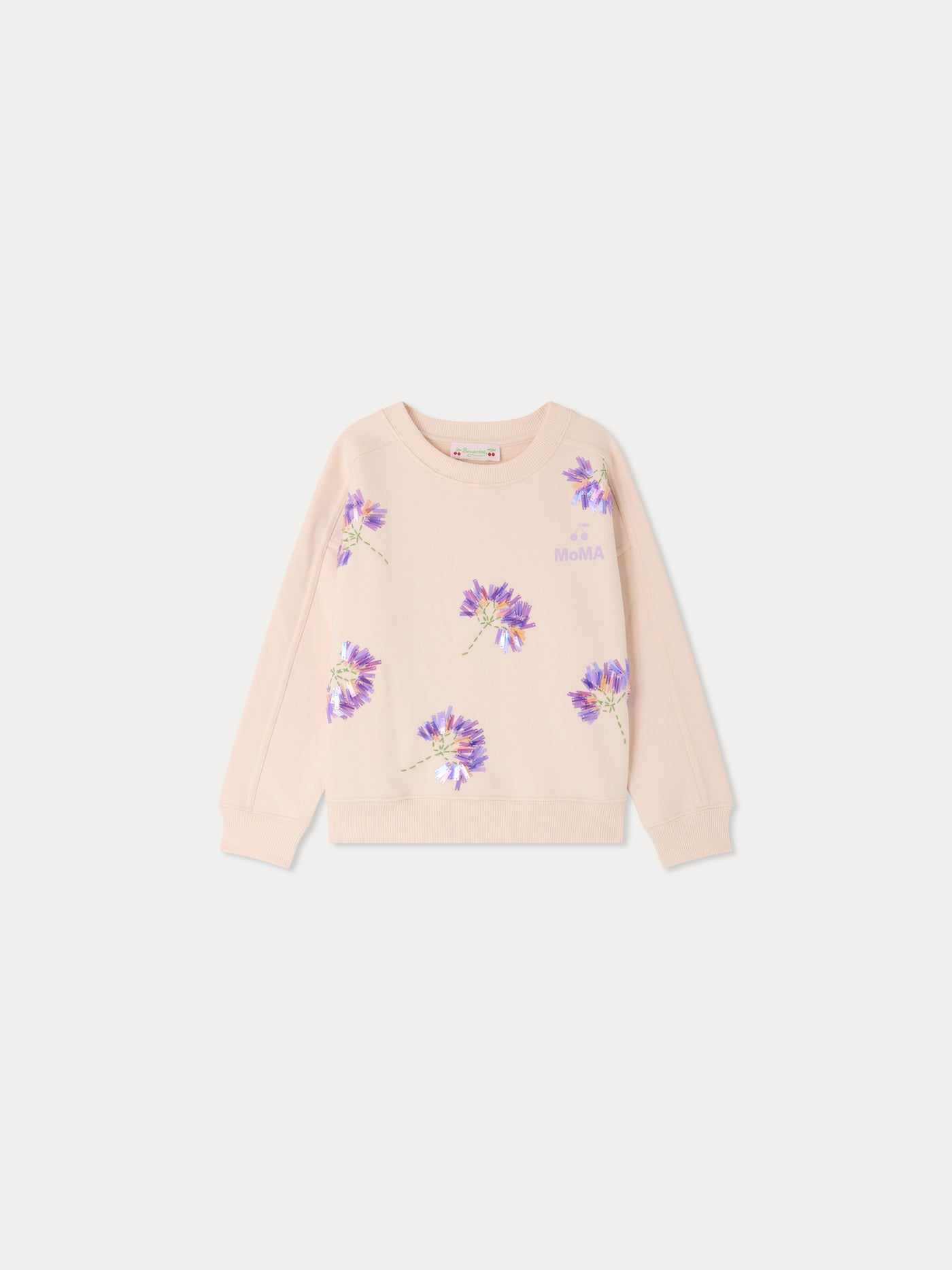 Bonpoint x MoMA felpa Minet con fiori e perle in cotone biologico