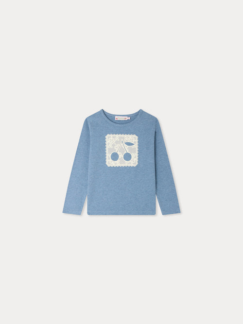 T‑shirt Tidjiane imprimé cerise napperon en coton biologique