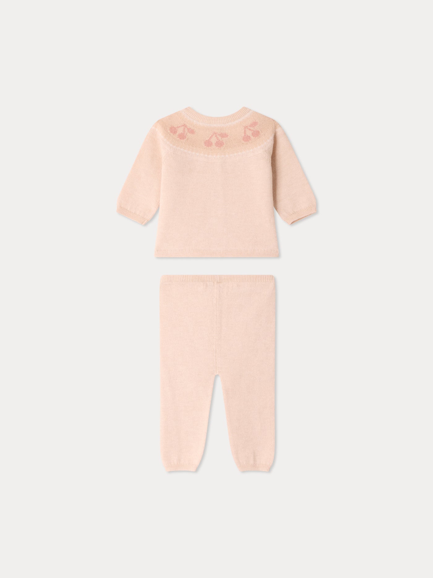 Set Jenny mit Rundhalskragen und Kirsch-Jacquard