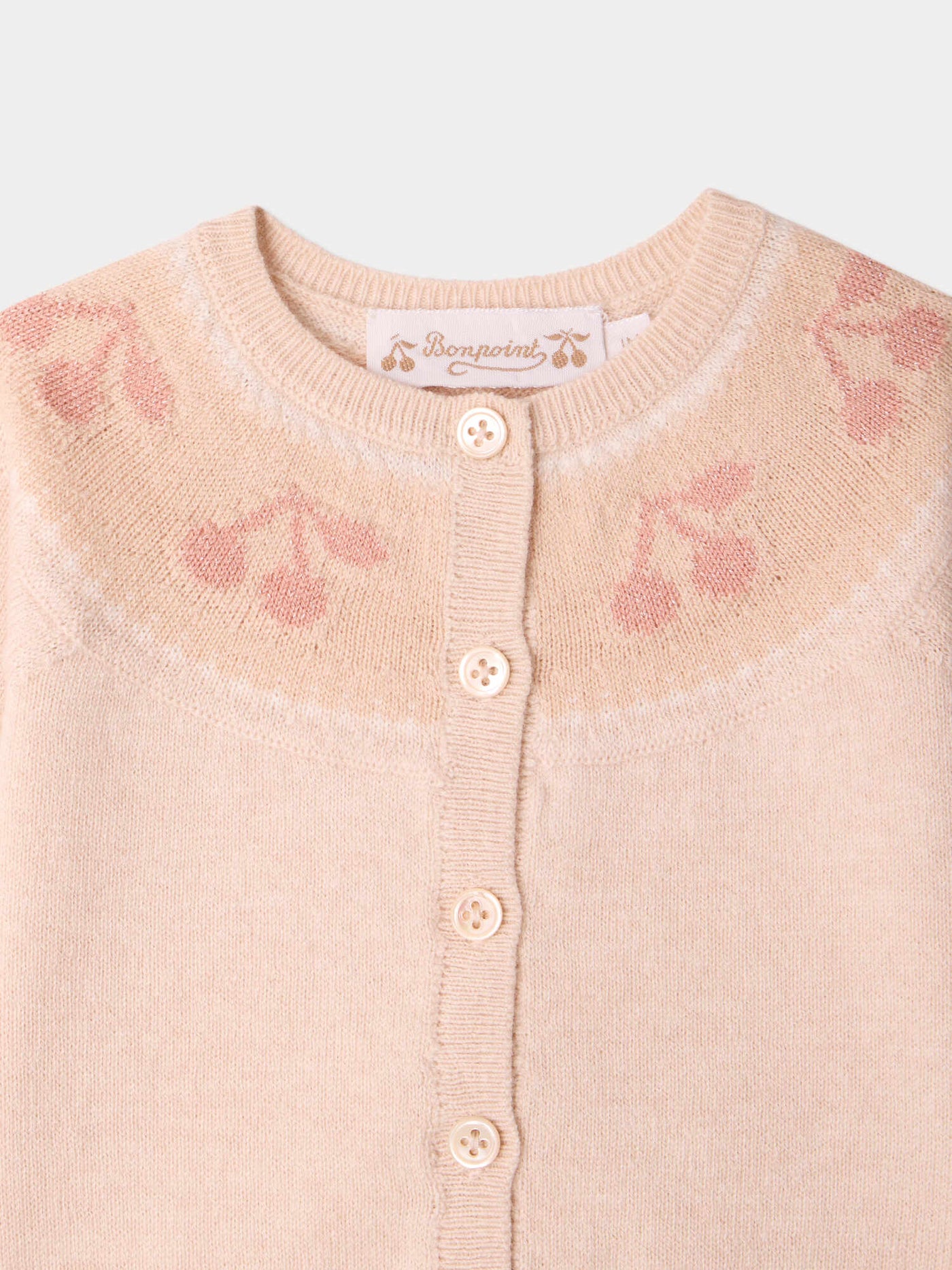 Set Jenny mit Rundhalskragen und Kirsch-Jacquard