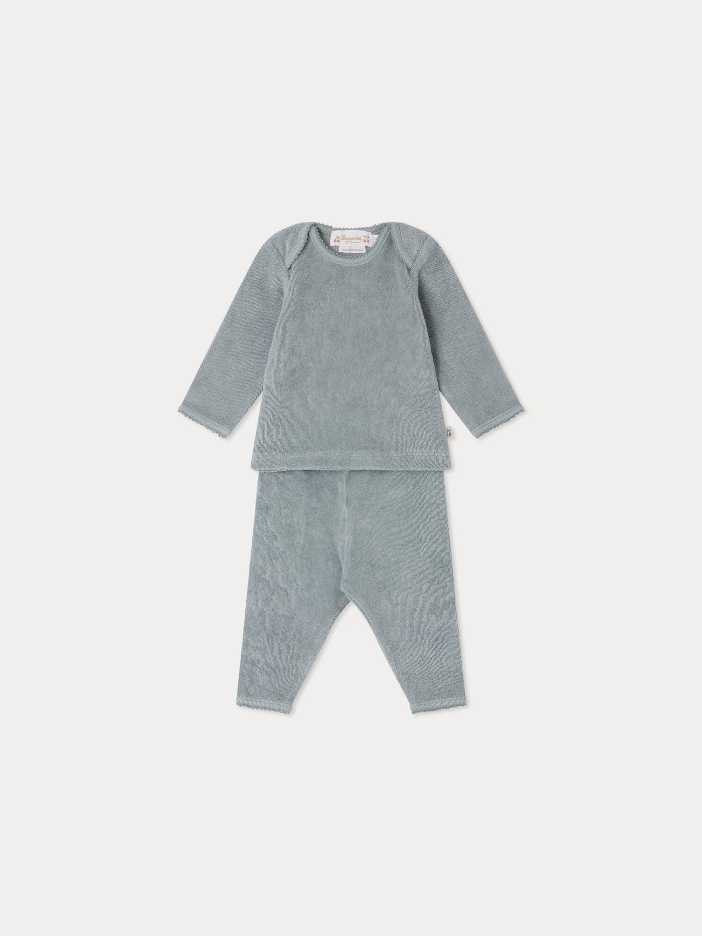 Ensemble Timi en coton éponge biologique bleu