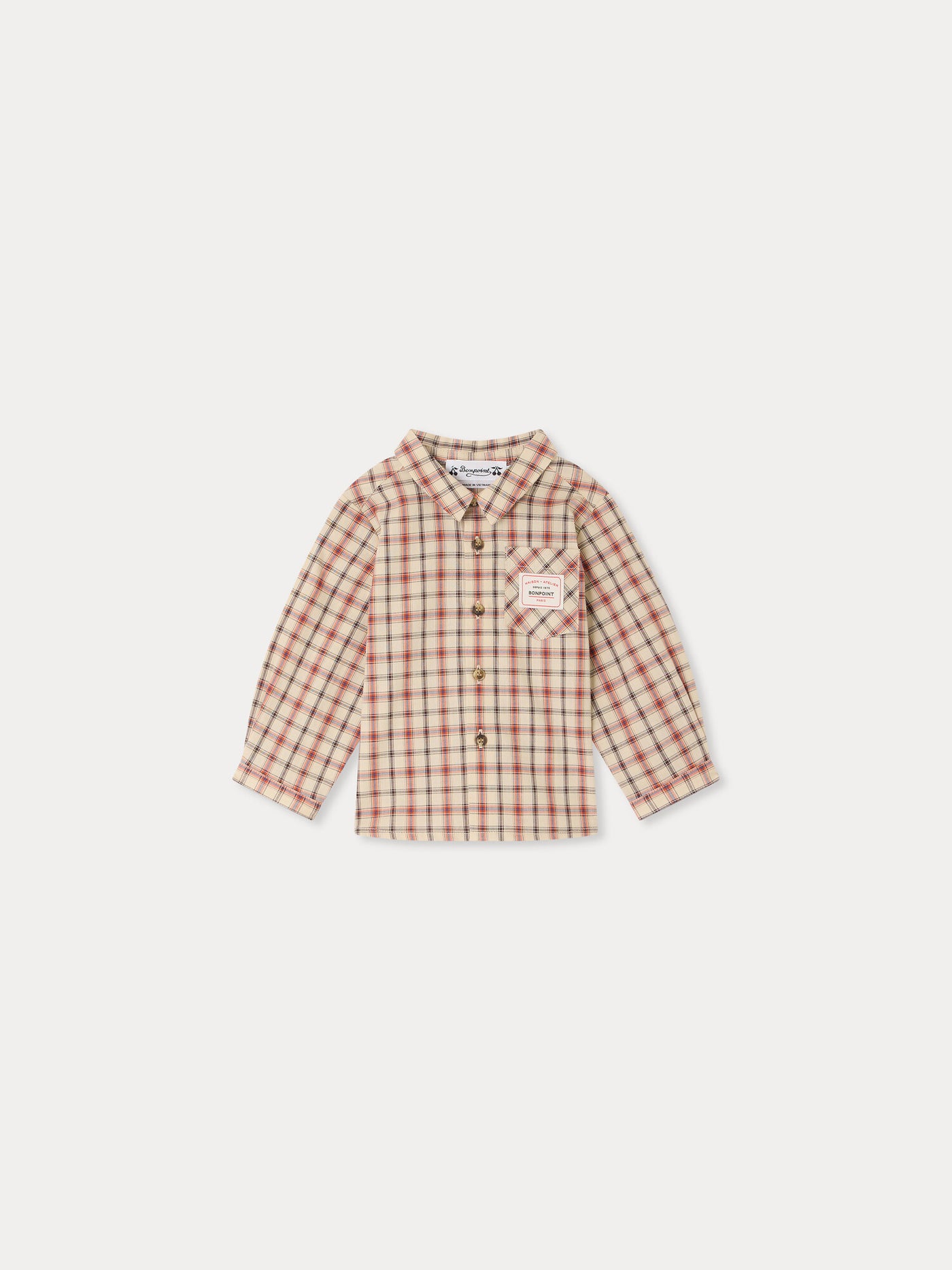 Chemise bébé Gillo à carreaux en coton biologique