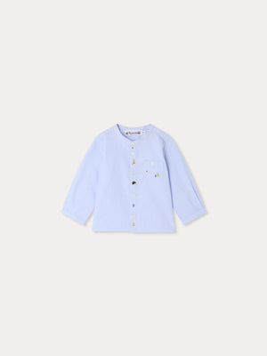 Chemise bébé Matis sapins et hérissons brodés main