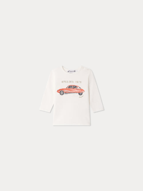 T-shirt bébé Tahsin imprimé voiture en coton biologique
