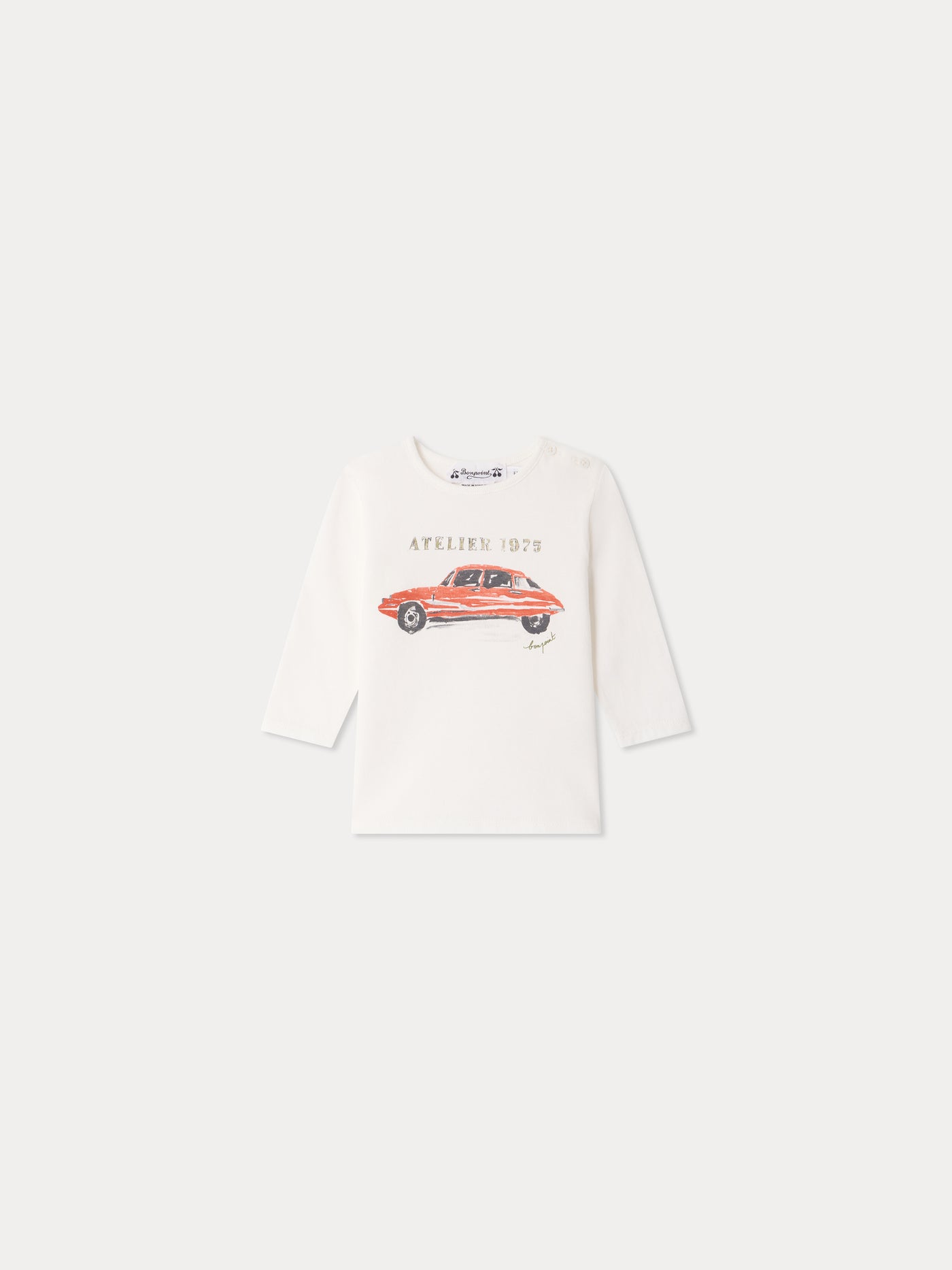 T-shirt bébé Tahsin imprimé voiture en coton biologique
